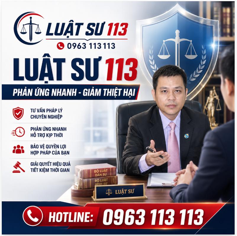 Bạn đang gặp một tình huống pháp lý cần xử lý ngay? Gọi ngày Luật sư 113 - Phản ứng nhanh - giảm thiệt hại
